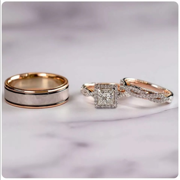 3 pc engagement wedding bridal ring - Picture 4 of 5